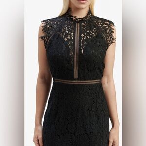Bardot Lace Panel Cocktail Vampy Dress In Black Size 2 New with Tags XS